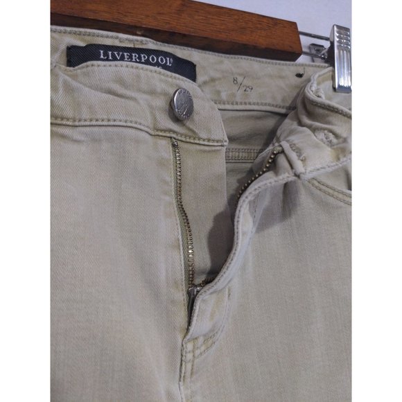 Liverpool Women's The Ankle Skinny Fitted Mid-Rise Classiccore Yellow/Green Sz 8 - Picture 4 of 11